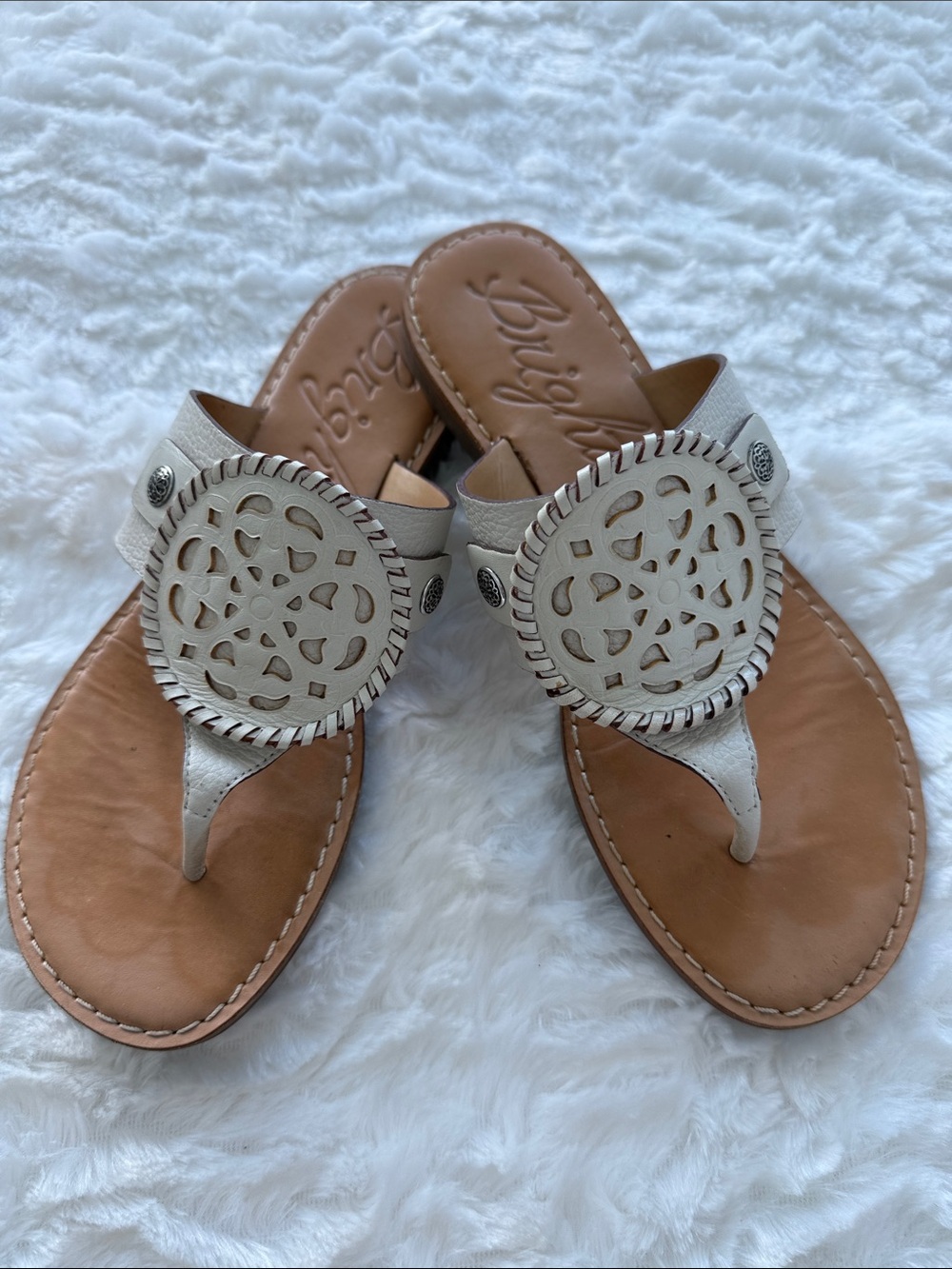 Brighton Alexa White (Tan/Cream) Sandals